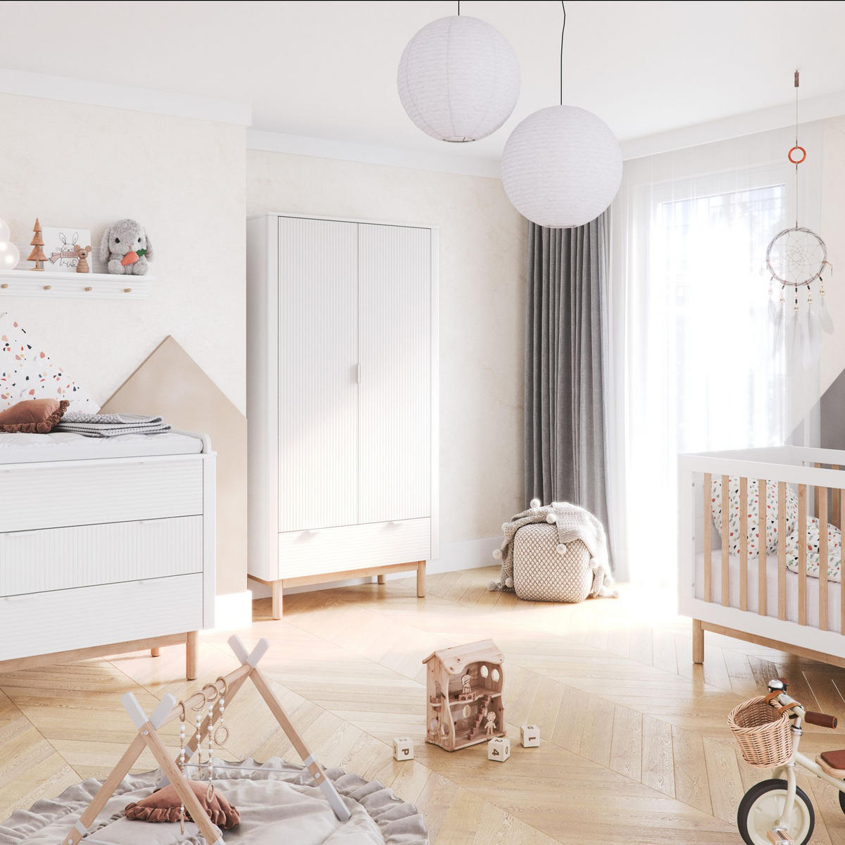 WICKELKOMMODE Lotti mit Schubladen - Weiß, Holz (101/91/53cm) - KONSIMO®