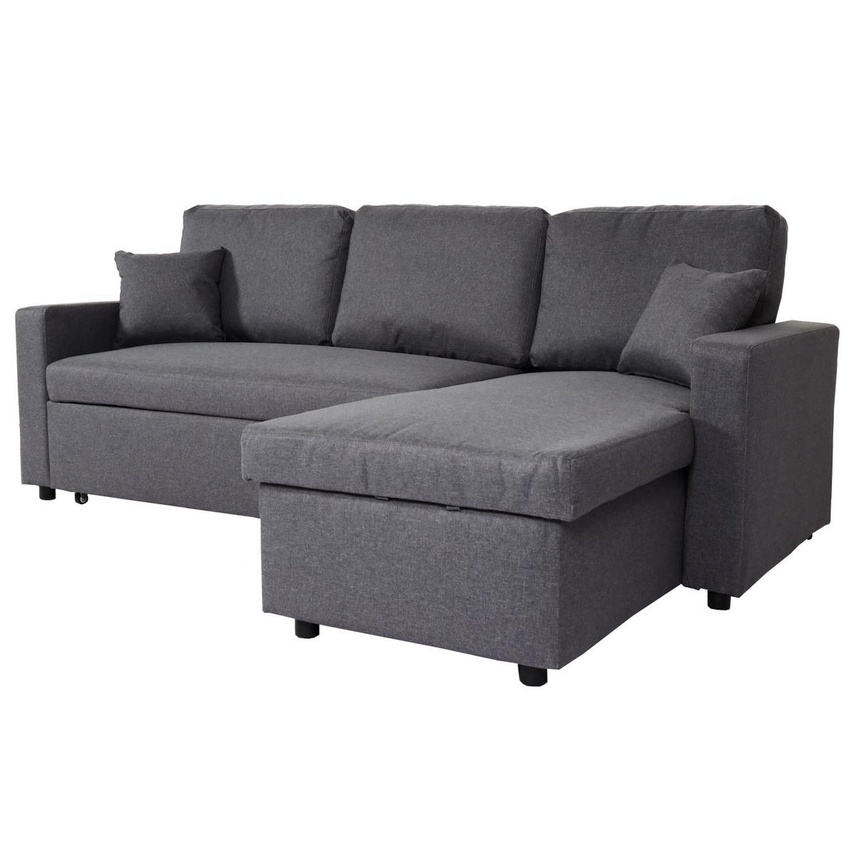 ECKSOFA MIT BETTKASTEN Grau - Grau, Textil (228/151cm) - MCW