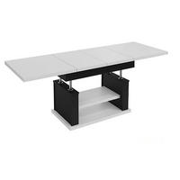 COUCHTISCH rechteckig Weiß - Schwarz ausziehbar höhenverstellbar - Schwarz/Weiß, Holzwerkstoff (70/120/60cm) - designimpex