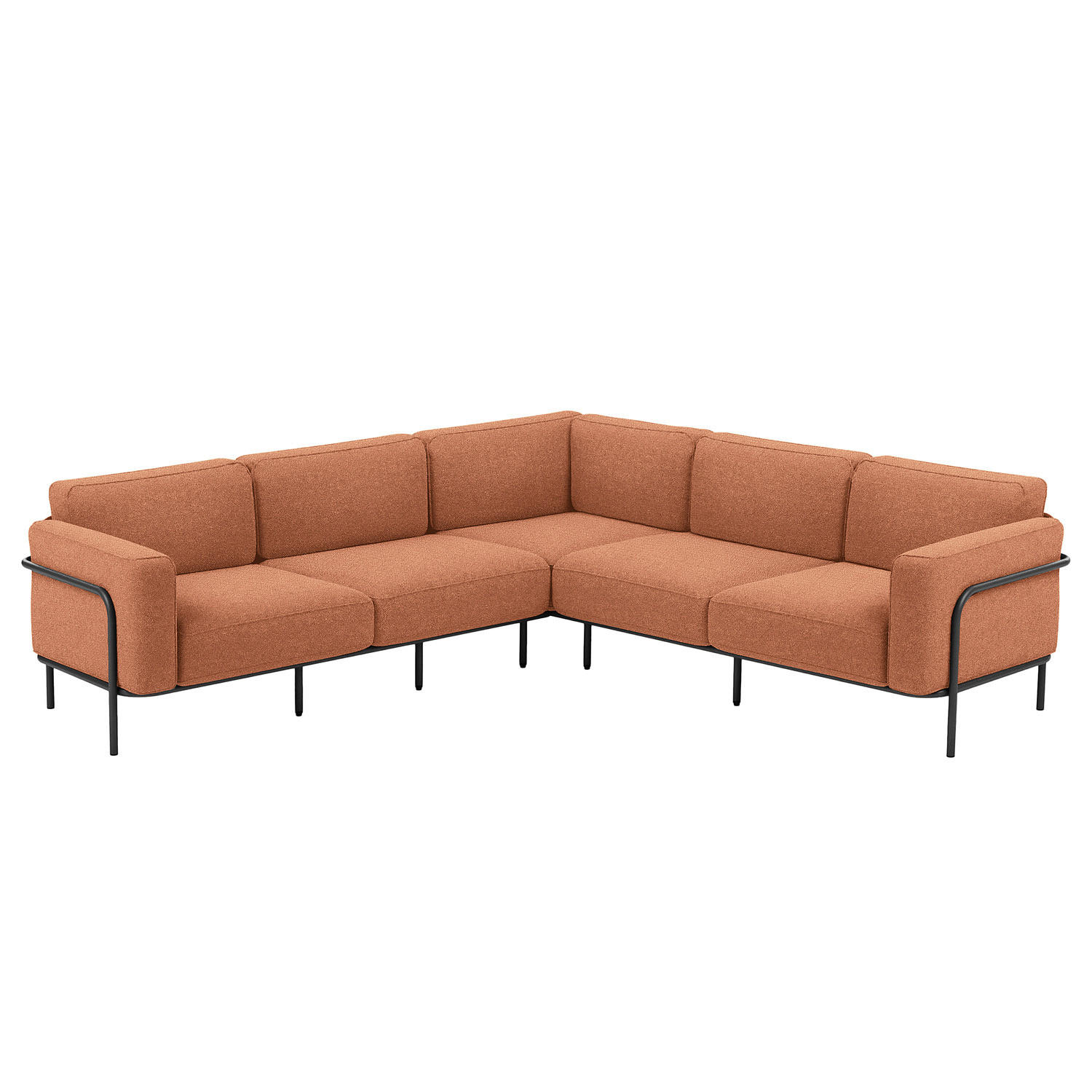 OUTDOOR-ECKSOFA - Rosa, Textil/Metall (247/76/247cm) - home24