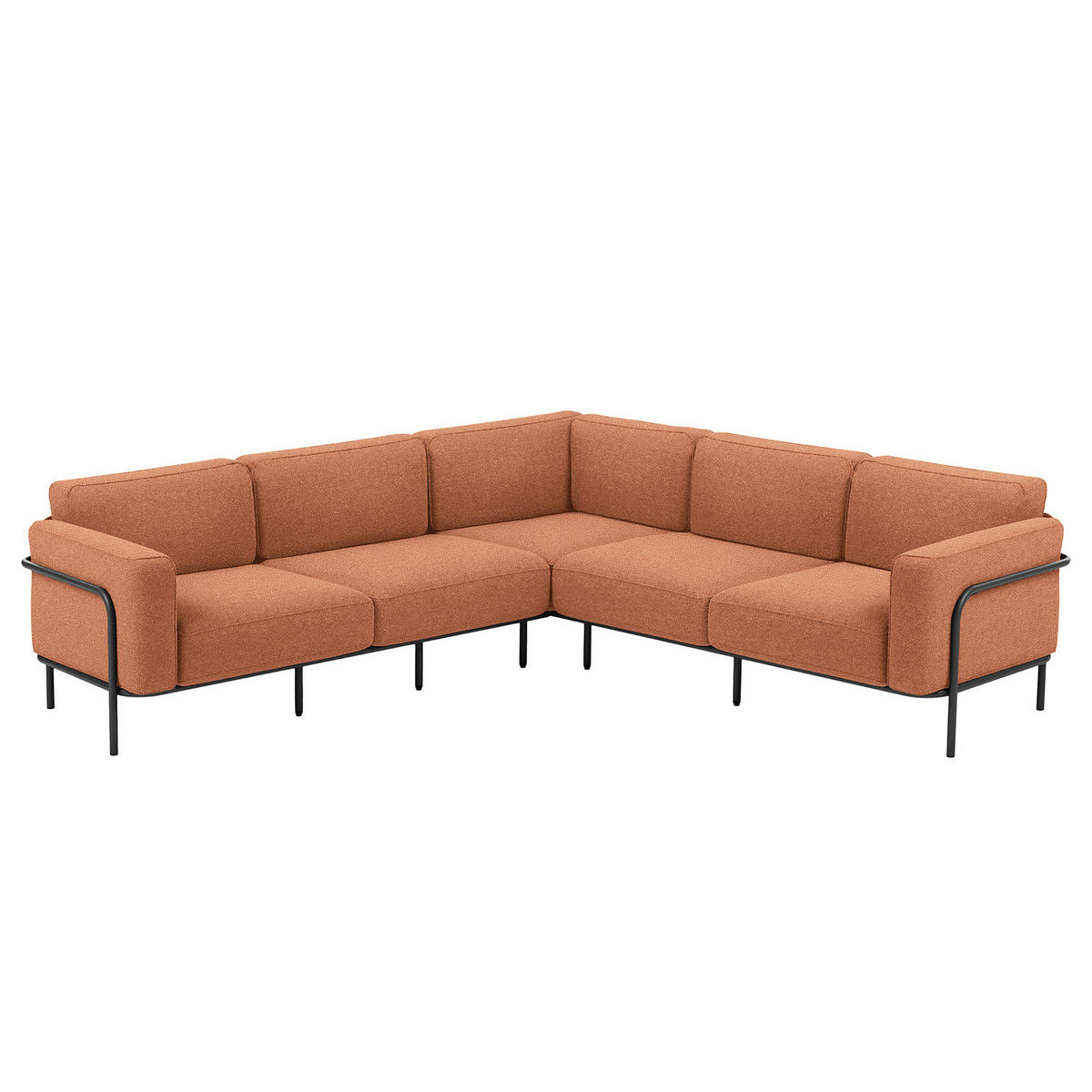 OUTDOOR-ECKSOFA - Rosa, Textil/Metall (247/76/247cm) - home24
