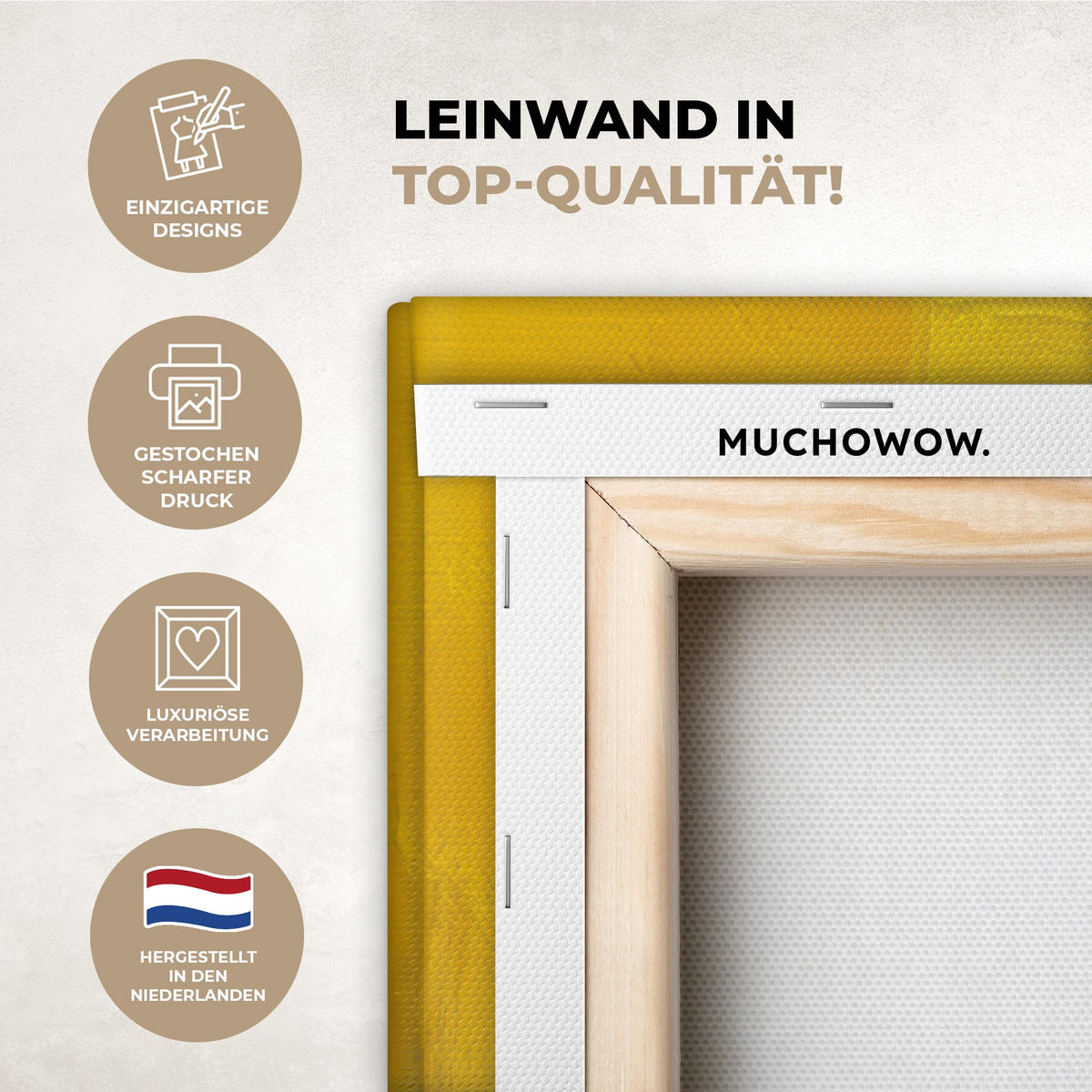 LEINWANDBILD Frida Kahlo - Frau - Gelb - Blau - Blumen 60x80 cm - Gelb, Textil (60/80cm) - MuchoWow