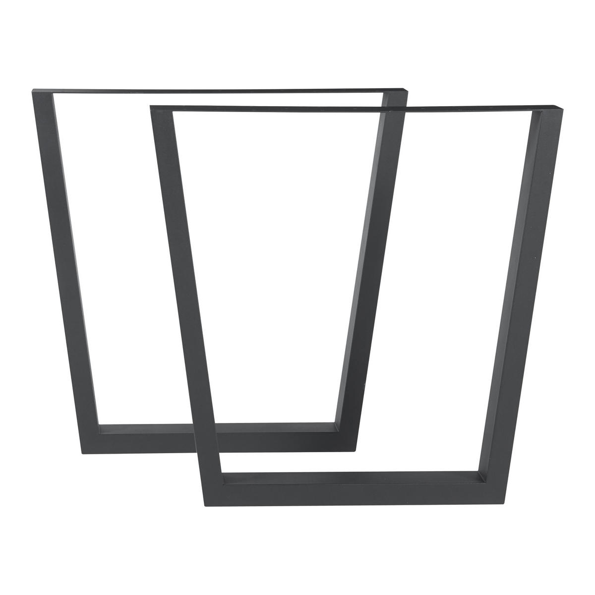 TISCHGESTELL-SET 2 TLG. Lalling - Schwarz, Metall (75/72/8cm) - [en.casa]