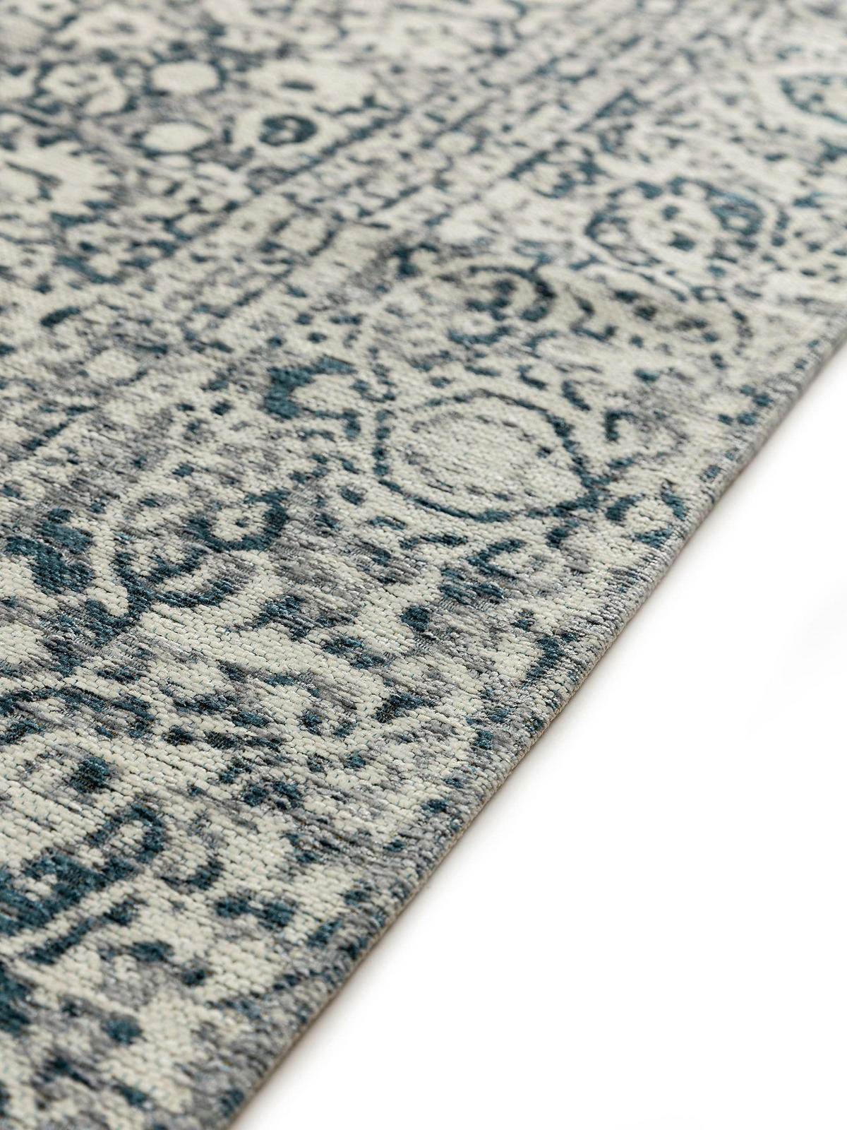 FLACHGEWEBETEPPICH Frencie Blau 80x165 cm - Blau, Textil (80/165cm) - benuta Nest