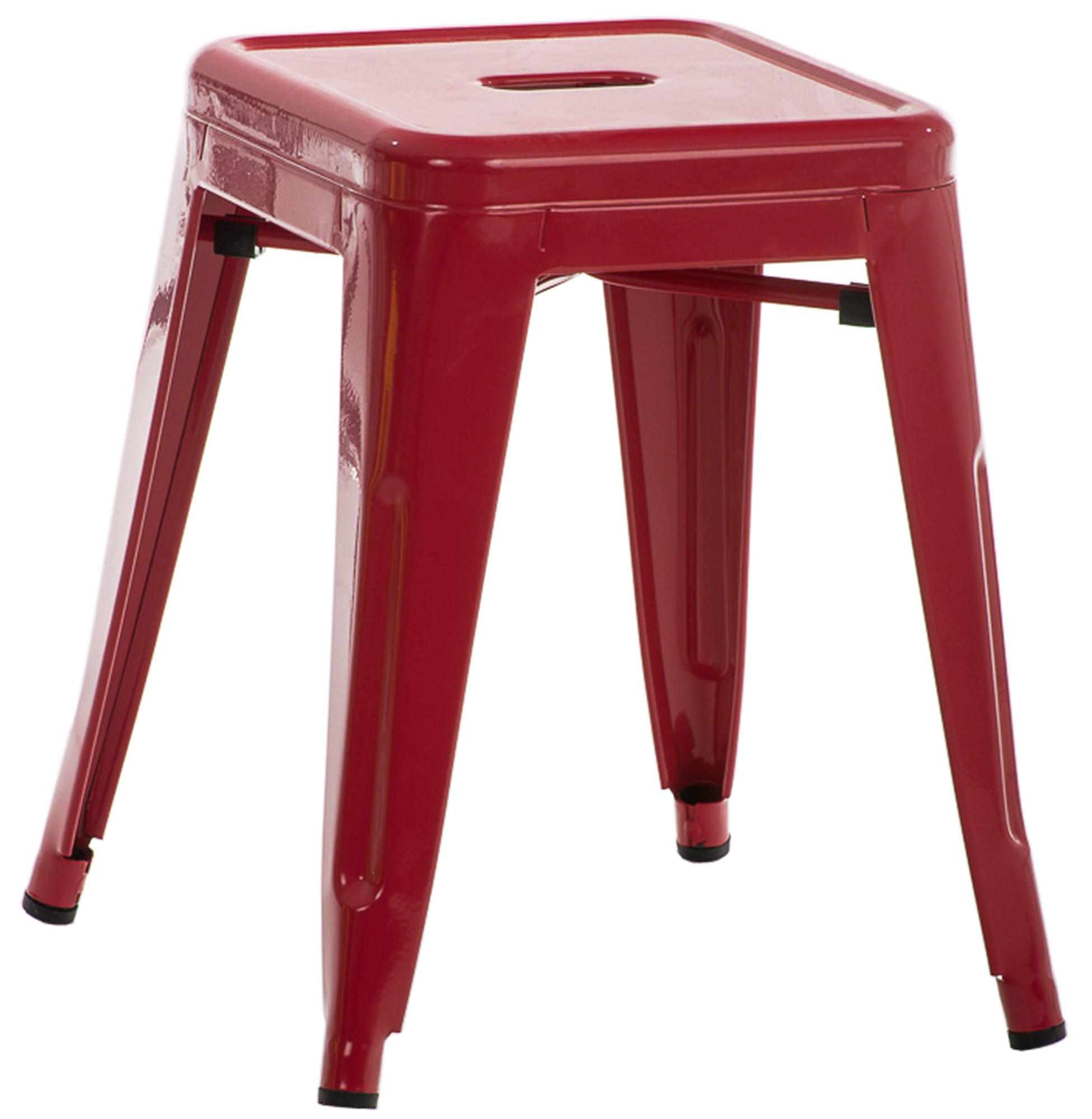 SITZHOCKER Arvida rot - Rot, Metall (40/46/40cm) - TPFLiving