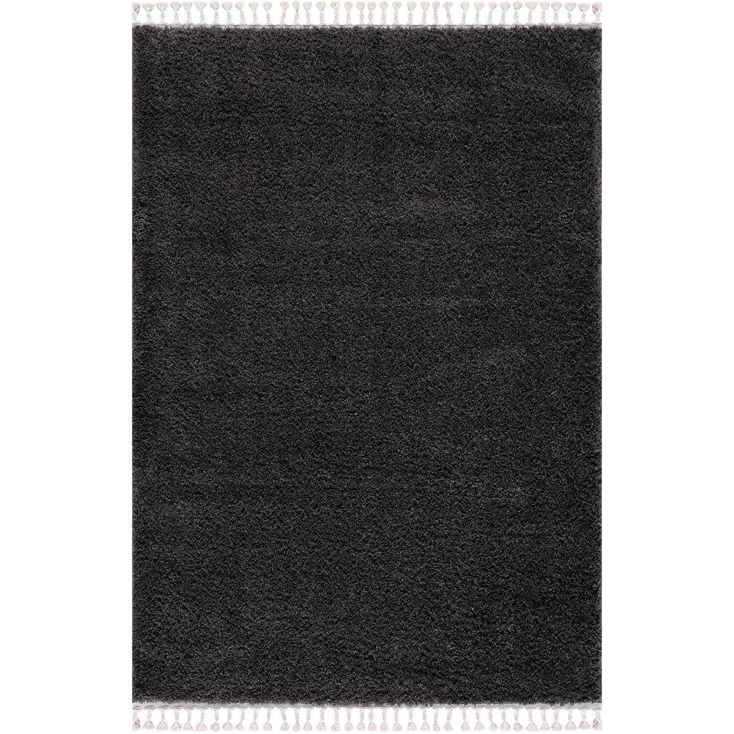 HOCHFLOR-TEPPICH Shaggy Pulpy 100 Schwarz 80x150 cm - Schwarz, Textil (80/150cm) - carpet city