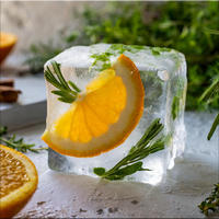 GLASBILD 30x30 cm Küche Eiswürfel - Anthrazit, Glas (30/30cm) - artissimo