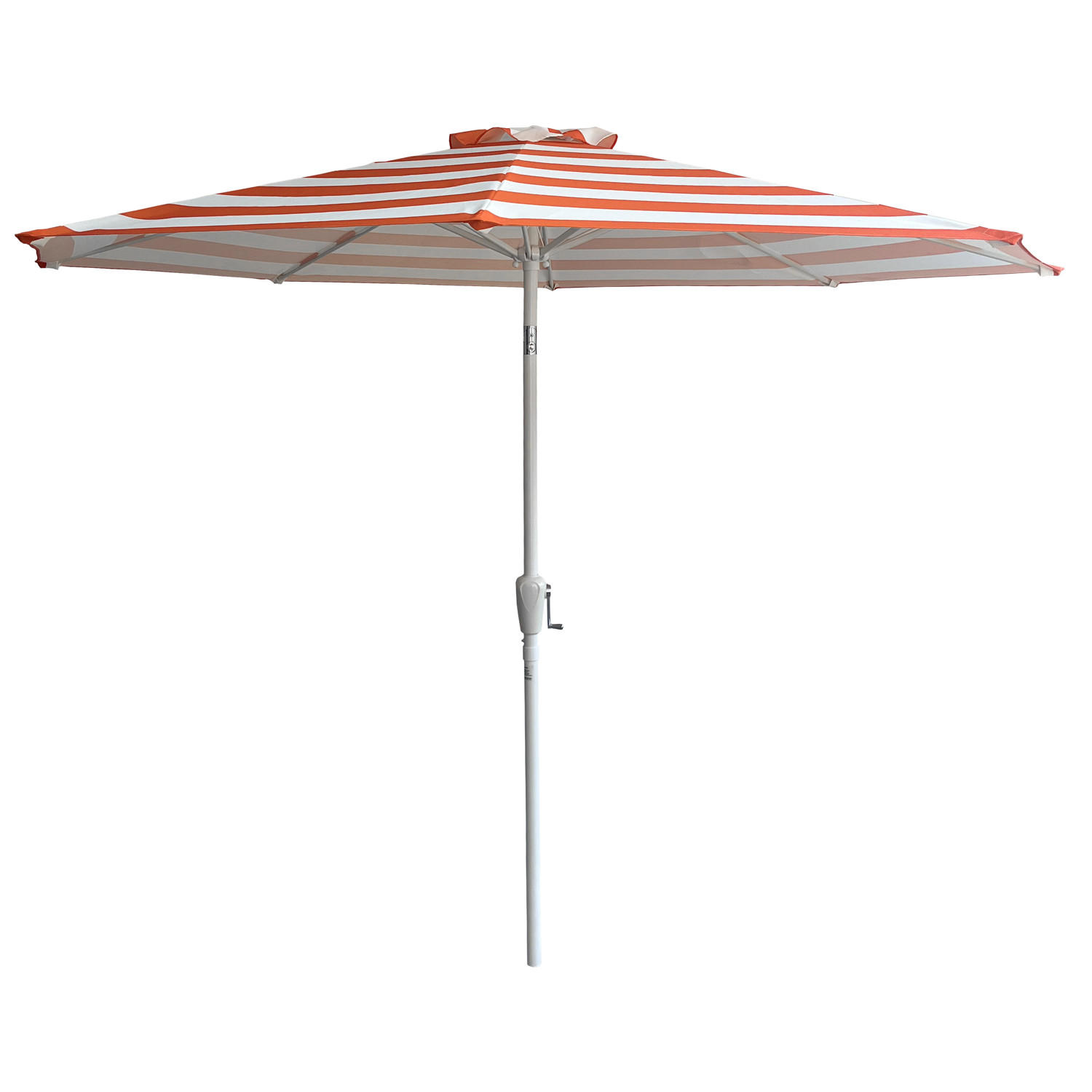 SONNENSCHIRM Bandol Orange und Weiß gestreift Ø 2,70 m - Orange, Textil (270/270cm) - Happy Garden
