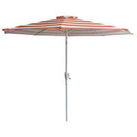 SONNENSCHIRM Bandol Orange und Weiß gestreift Ø 2,70 m - Orange, Textil (270/270cm) - Happy Garden