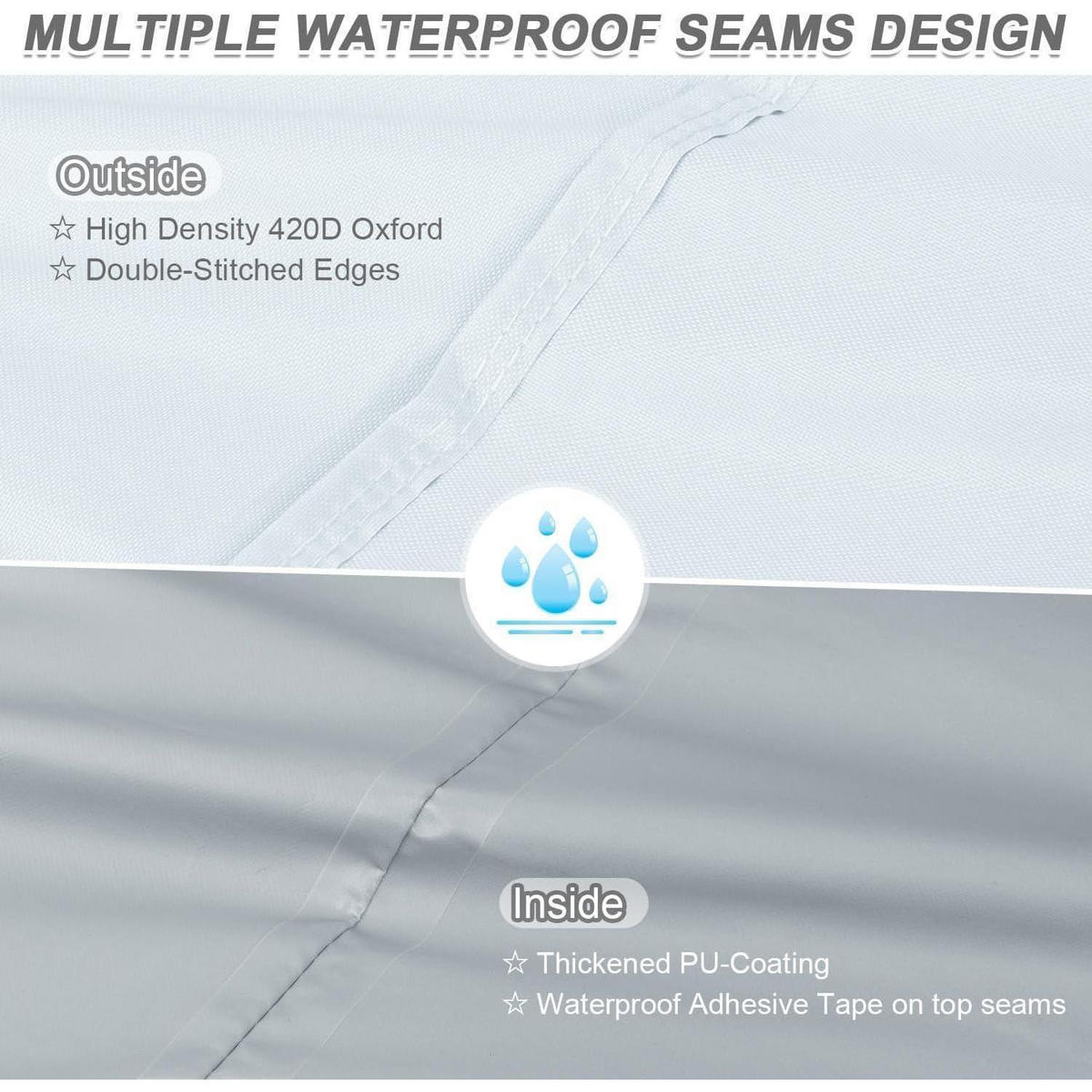 ABDECKUNG Gartenmöbel 130 x 100 x 75 cm Wasserdicht 420D Oxford - Weiß, Textil (1/1/1cm)
