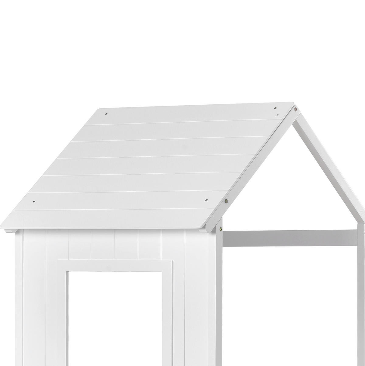ETAGENBETT aus Kiefer 90x200 cm in Weiß mit Rausfallschutz im Baumhaus-Design - Weiß, Holz (90/200cm) - Modfu