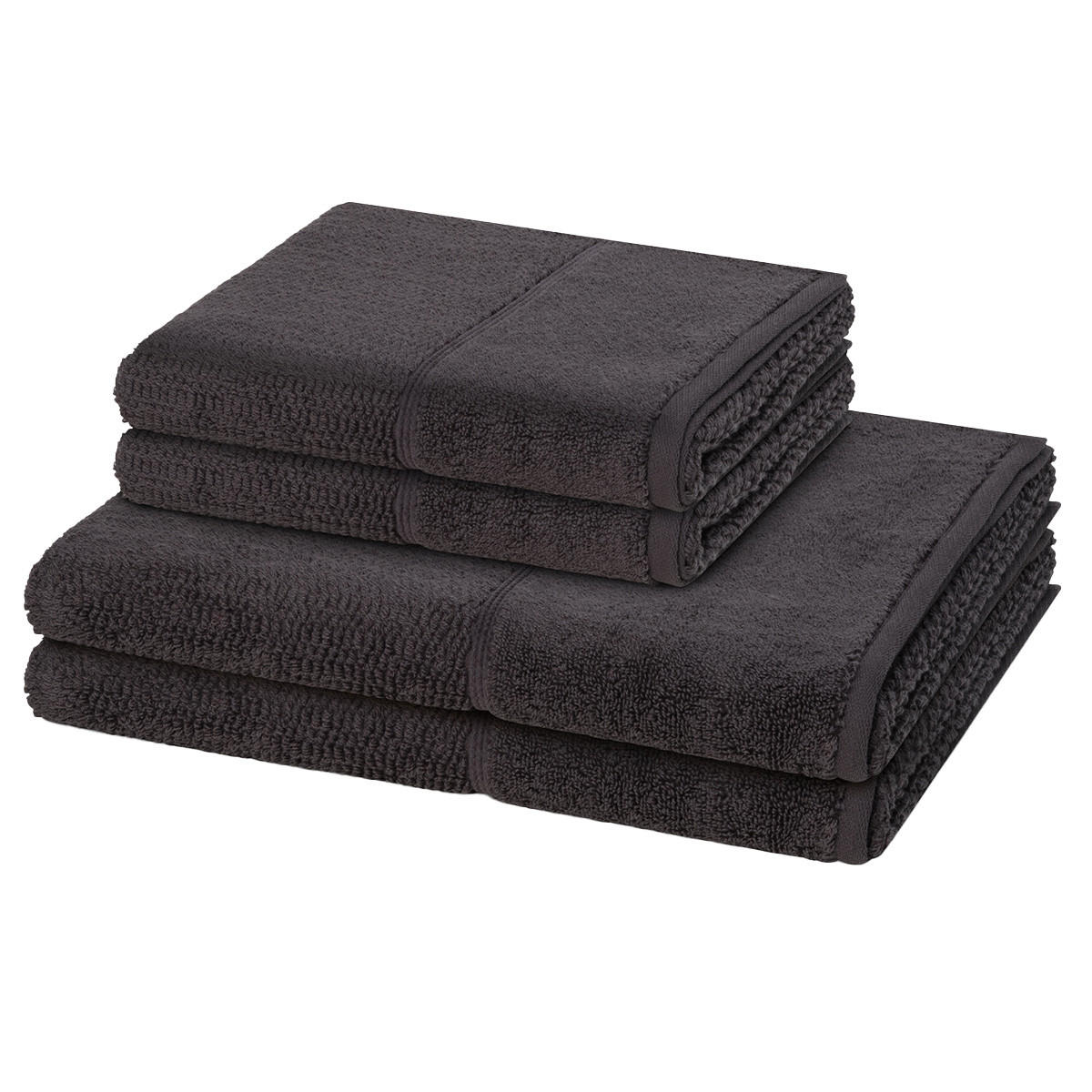 FROTTIERSET Pearl 4-teilig - Dunkelgrau, Textil (50/100cm) - MÖVE