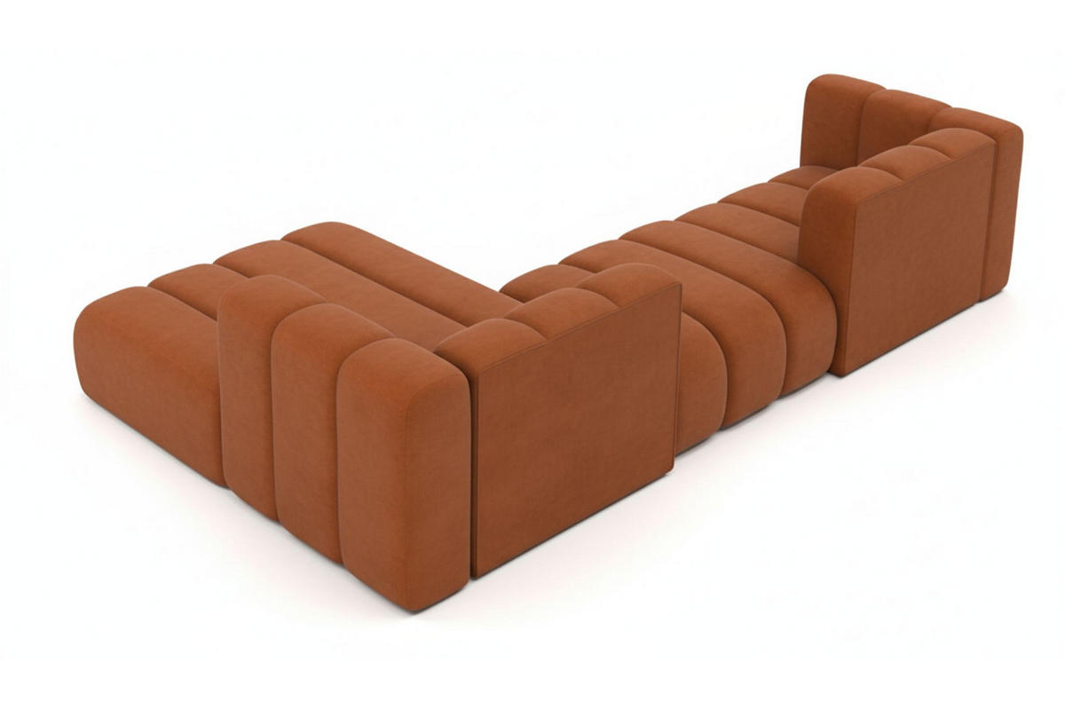 ECKSOFA L-Form Grand L 319 cm, Veloursstoff Salvador, Braun, Links - Braun, Holz (319/179cm) - Kaiser Möbel