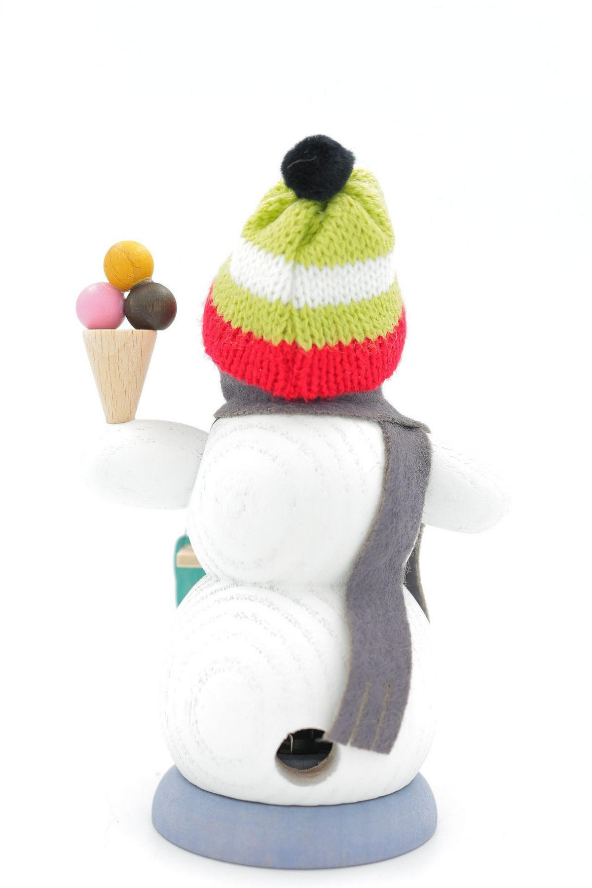 RAUCHFIGUR Schneemann Eisverkäufer 13 cm - Multicolor, Holz (6/13/10cm)