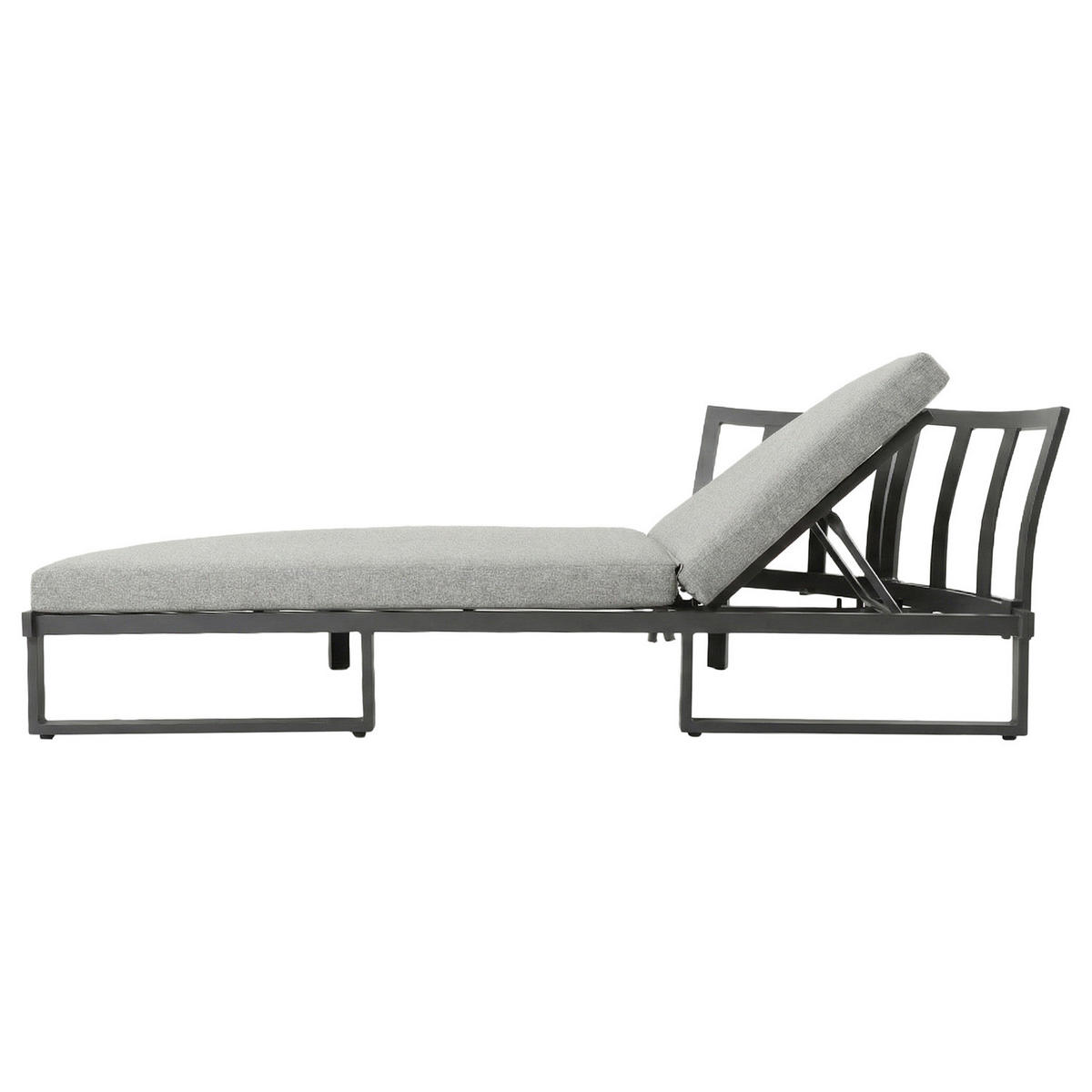 DAYBED - Aluminium / Webstoff - Grau - Grau, Textil/Metall (194/80/200cm) - home24