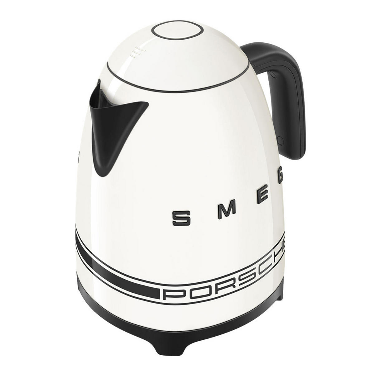 WASSERKOCHER Weiß 1,7 L, 2400 W, Edelstahl, Schnellkochfunktion, Küchengerät, Design Wasserkocher, Kalkfilter, kabellos, Temperaturbeständig - Schwarz/Weiß, Metall (22.6/24.8/17.1cm) - SMEG