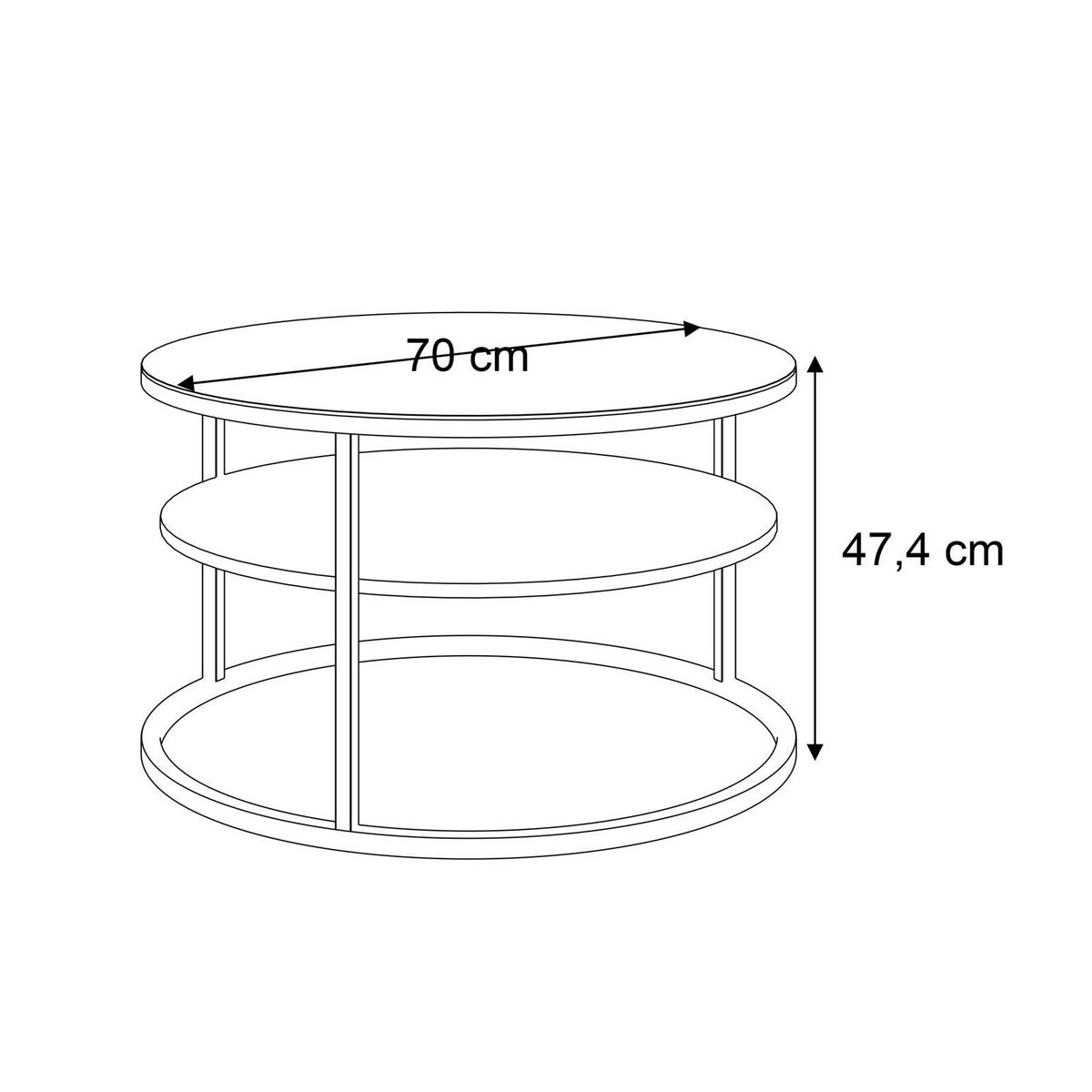 COUCHTISCH CIRI GLASS mit Regal - Weiß, Glas (70/70/47.4cm) - Lookway
