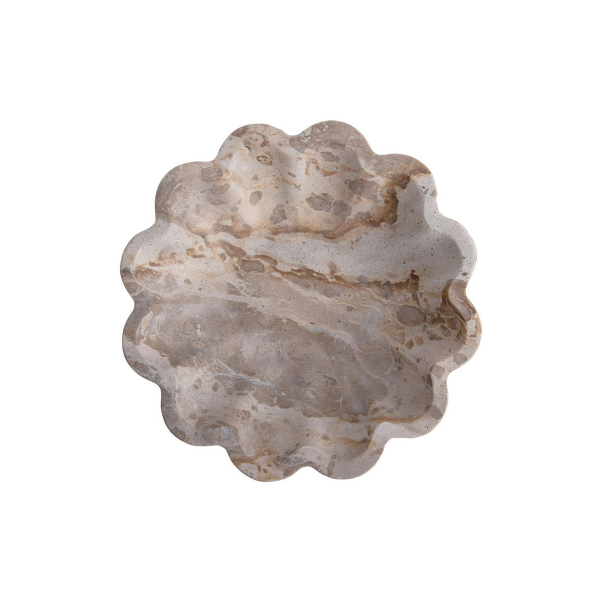 SCHALE Flower 20/20/5 cm - Braun, Naturmaterialien (20/5cm) - Present Time