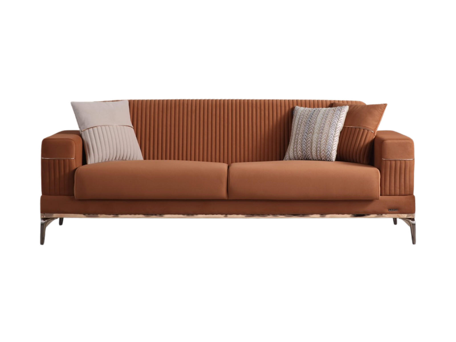 SOFA Cusco 3-Sitzer Mikrofaser Webstoff Terracotta - Terracotta, Kunststoff/Textil (230/84/90cm)