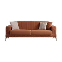 SOFA Cusco 3-Sitzer Mikrofaser Webstoff Terracotta - Terracotta, Kunststoff/Textil (230/84/90cm)