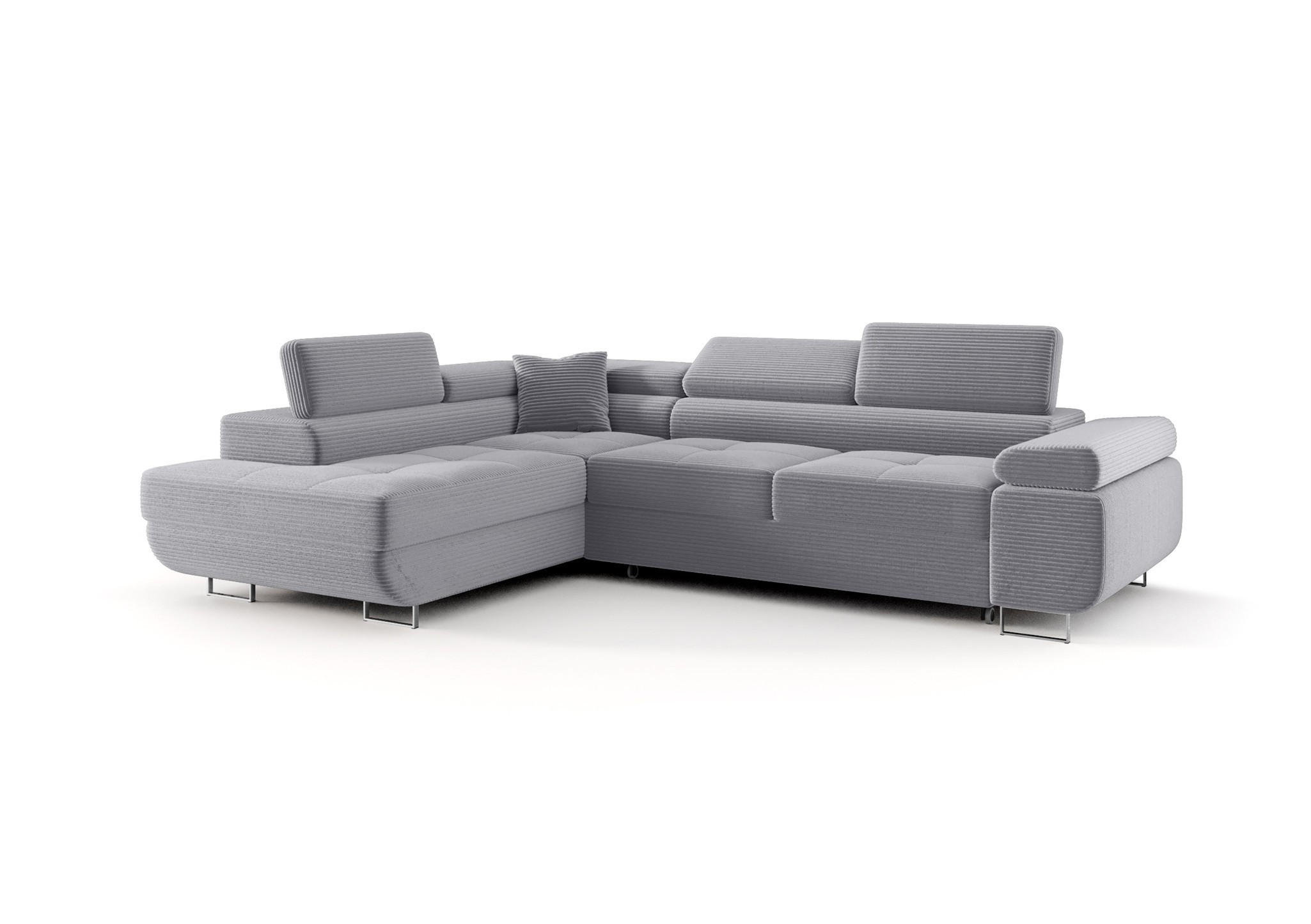 ECKSOFA Monaro Mit Schlaffunktion - Blaugrau, Holzwerkstoff/Textil (275/202cm) - Fun Möbel