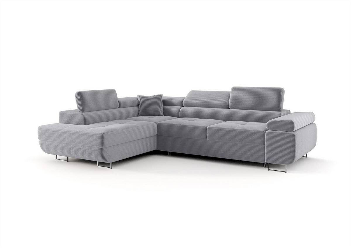 ECKSOFA Monaro Mit Schlaffunktion - Blaugrau, Holzwerkstoff/Textil (275/202cm) - Fun Möbel