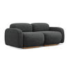 3-SITZER SOFA Chenille Stoff Grau - Dunkelgrau/Braun, Holz/Textil (190/73/95cm) - Makamii