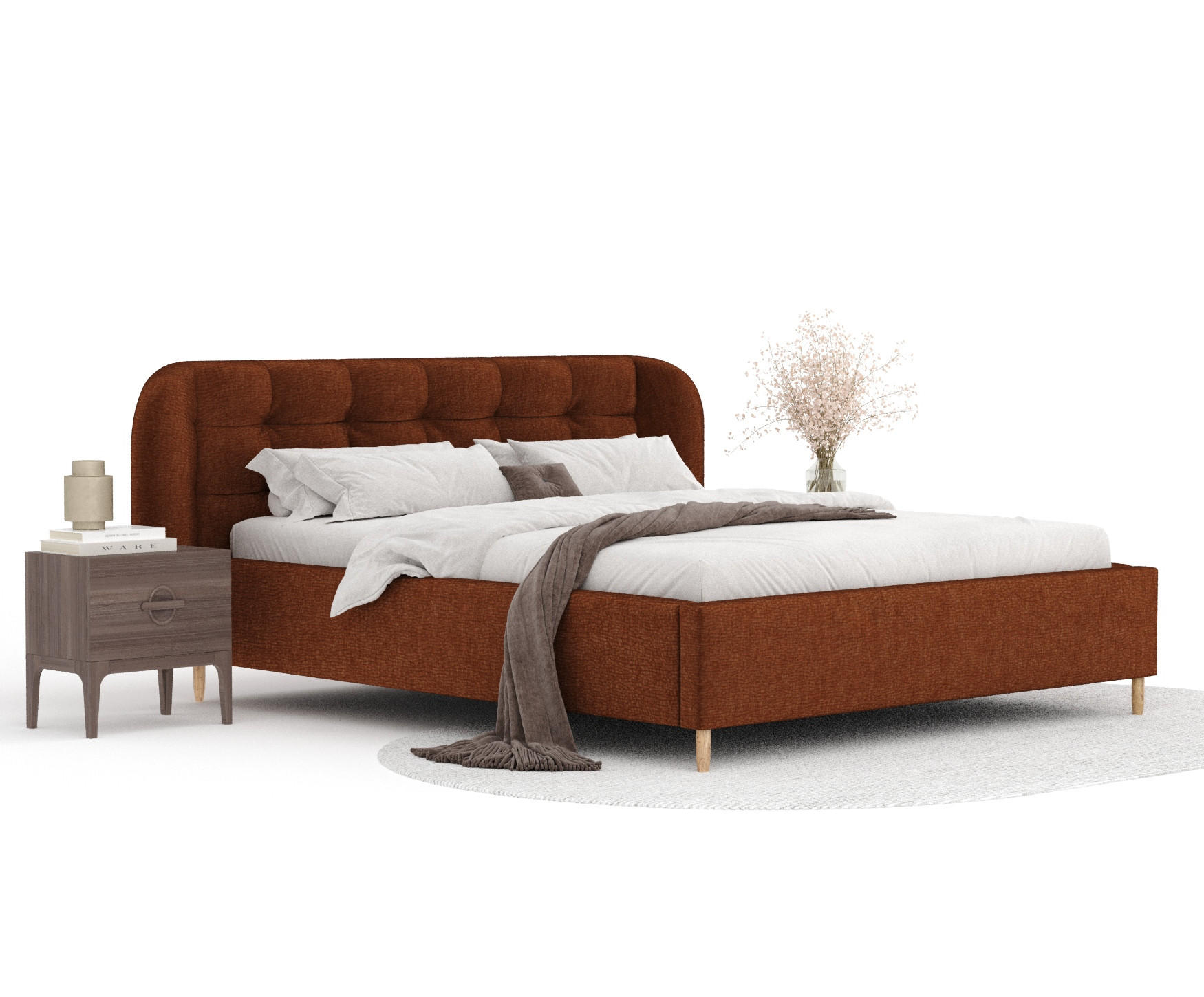 Thumbnail - Maison de Reve Polsterbett, Kupfer, Textil, Buche, Kiefer, 140x200 cm, Oeko-Tex® Standard 100, FSC 100%, Made in EU, Rea...