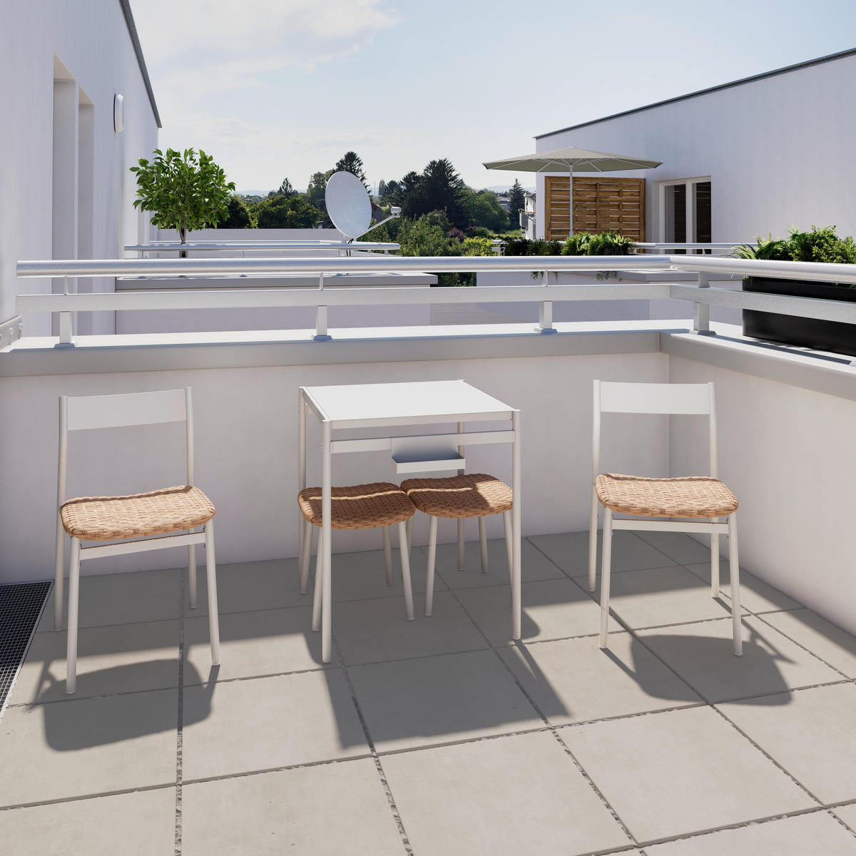 BALKONSET Moni Naturfarben/Beige, 5-teilig - Beige, Metall - Mömax
