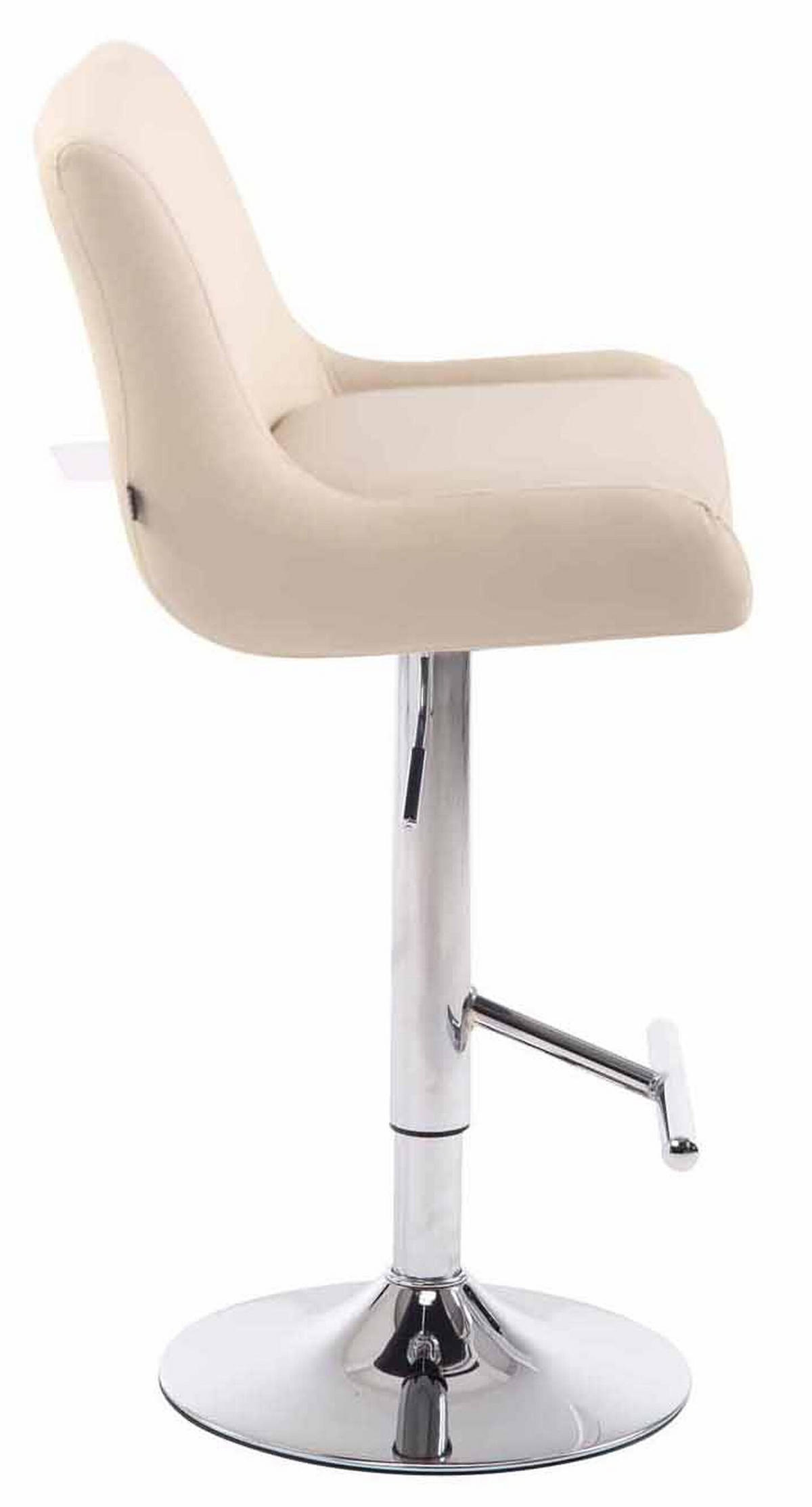 BARHOCKER Cludo, 2er Set, Gestell Metall in Chromoptik, Kunstleder Creme - Chromfarben/Creme, Kunststoff/Textil (43/100/50cm) - TPFLiving