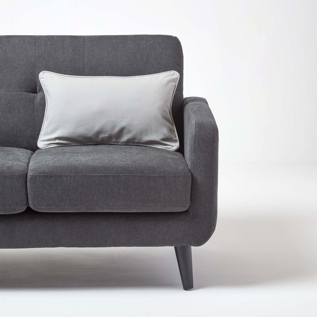 KISSENHÜLLE grau 30/50 cm, 100% Baumwolle - Grau, Textil (30/50cm) - Homescapes