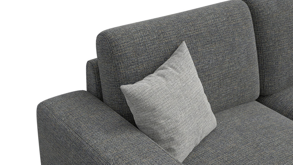 SOFA OTTO 3-Sitzer, anthracit - Schwarz/Grau, Holz/Textil (201/89/98cm) - Courtois Laville
