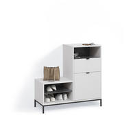 SCHUHSCHRANK Aterno Weiß 100 x 98.5 cm mit Tür und Schublade - Weiß, Holzwerkstoff (100/98.5/40cm) - Livinity®