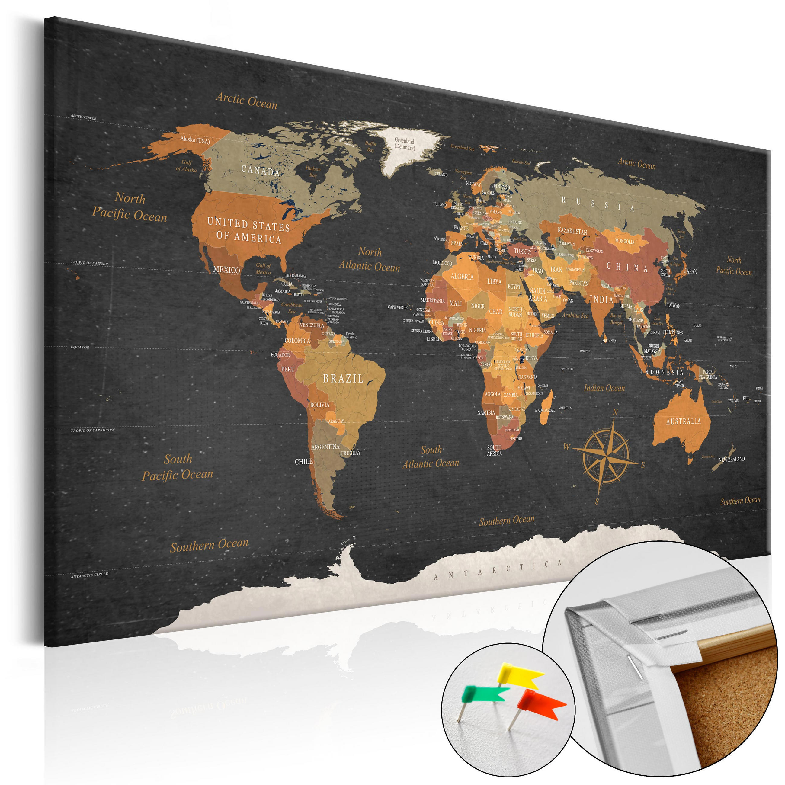 Kunstloft Pinnwandbilder Grau, Beige 120x80 cm