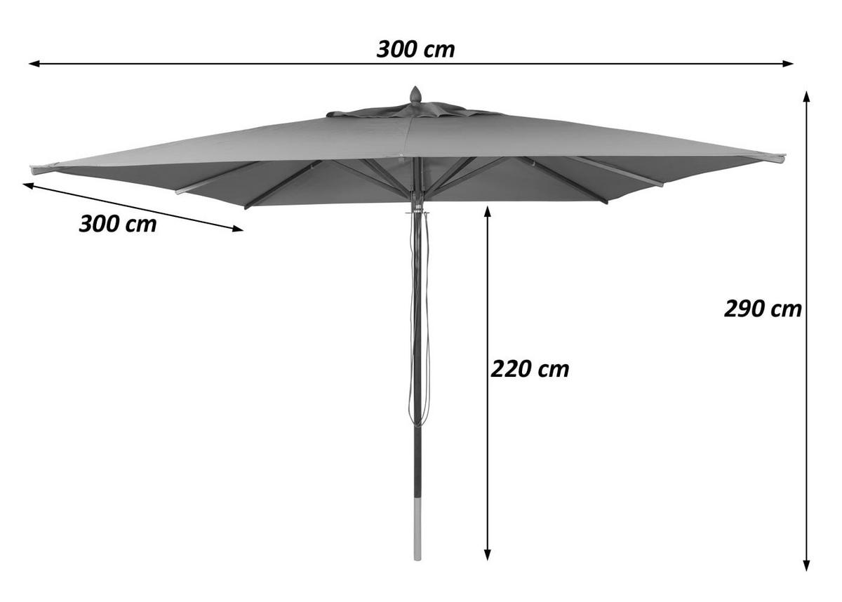SONNENSCHIRM C57B taupe - Taupe, Holz (300/300cm) - MCW