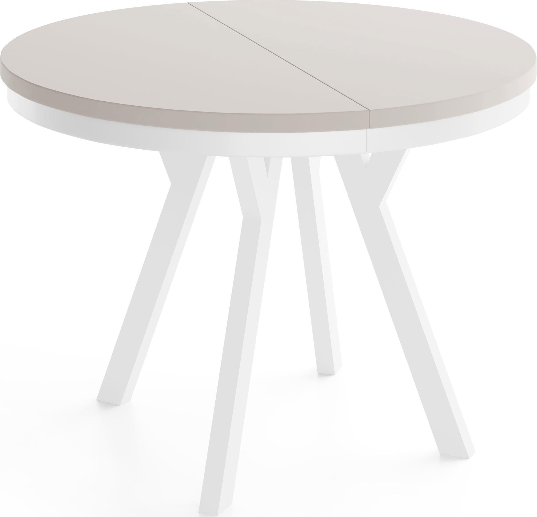 ESSTISCH Vero Neo rund ausziehbar verlängerbar, Kaschmir 80-130/80/77 cm - Kaschmir/Beige, Holz/Holzwerkstoff (80/130/77cm) - WFL GROUP