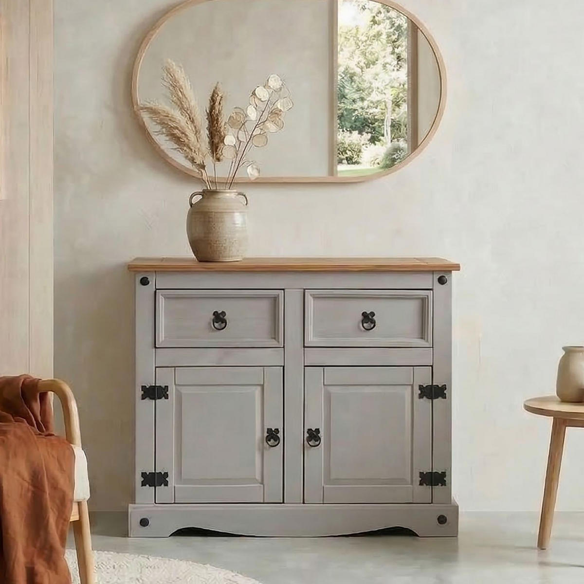 ANRICHTE RAMON grau - Grau, Holz (87/76/40cm) - CARO-Möbel