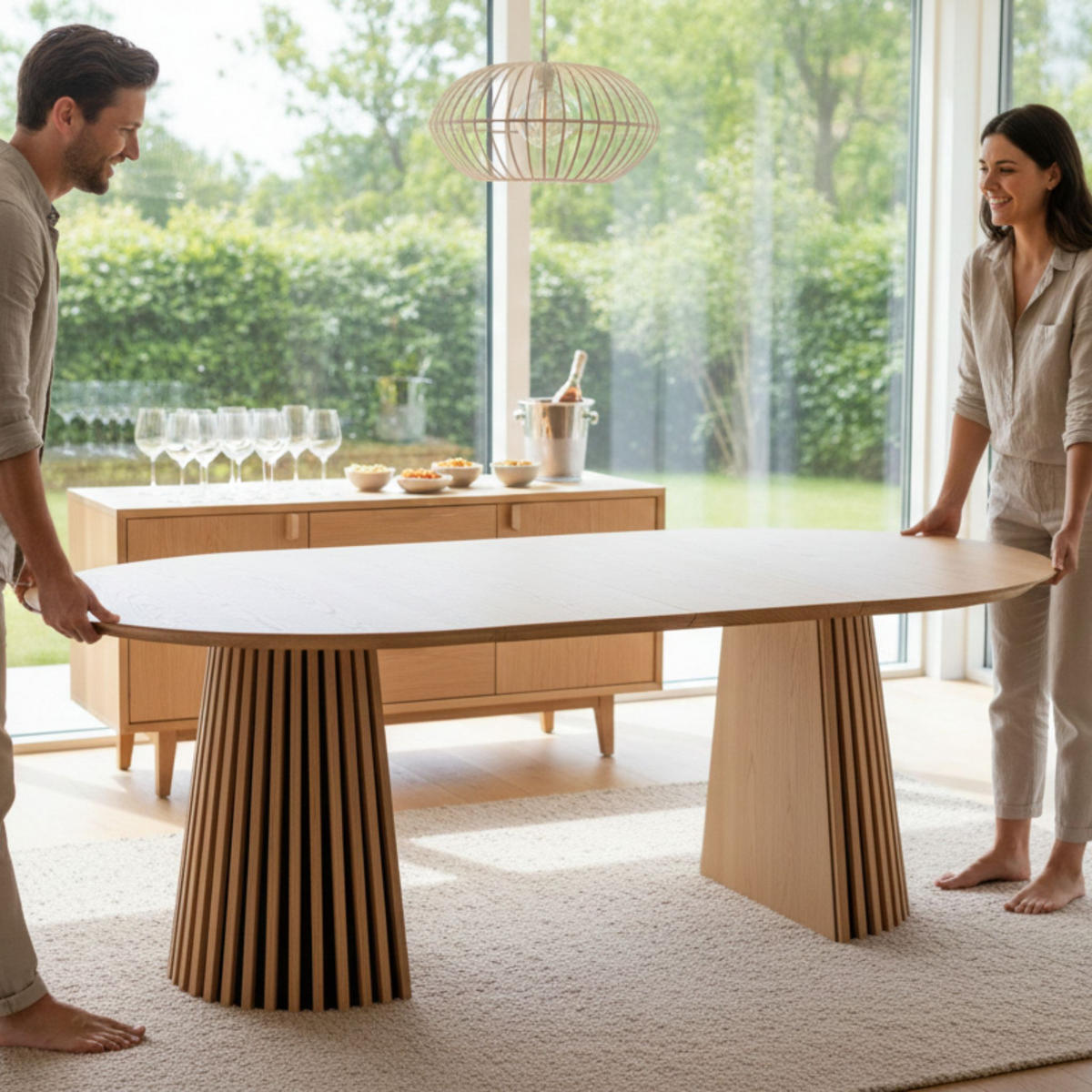 ESSTISCH Oria ausziehbar FSC® - Braun/Naturfarben, Eichenholz/Holz (120/210/76cm) - Mr. Deko