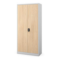 BÜRO-AKTENSCHRANK JAN H 195x90x40 cm - Grau/Sonoma Eiche, Metall (90/195/40cm) - Jan Nowak