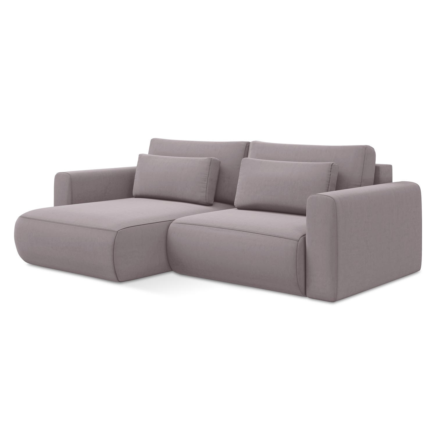 ECKSOFA mit Schlaffunktion Samt Stoff Violett - Lila/Flieder, Kunststoff/Textil (149/240cm) - LaMiaSofa