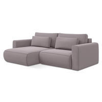 ECKSOFA mit Schlaffunktion Samt Stoff Violett - Lila/Flieder, Kunststoff/Textil (149/240cm) - LaMiaSofa