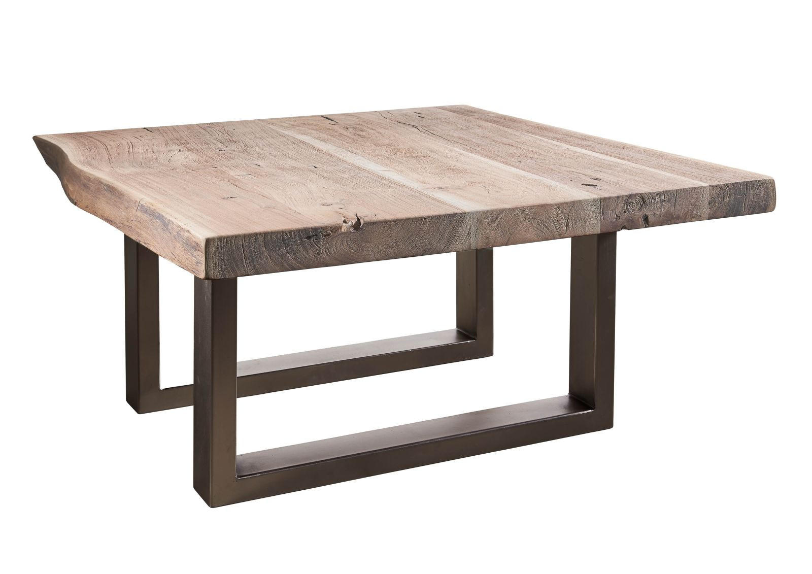 COUCHTISCH Akazie 90x90x45 Natural Stone lackiert FREEFORM #122 - Beige, Holz (90/90/45cm) - Massivmoebel24