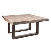 COUCHTISCH Akazie 90x90x45 Natural Stone lackiert FREEFORM #122 - Beige, Holz (90/90/45cm) - Massivmoebel24