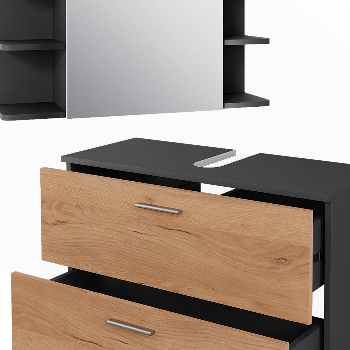 Honigeiche/Anthrazit, Holzwerkstoff (80.2/60.8/33cm) - Vicco