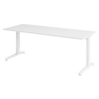SCHREIBTISCH Serie-XB 80/200/74 cm in Weiß/Weiß - Weiß, Holzwerkstoff (80/200/74cm) - bümö