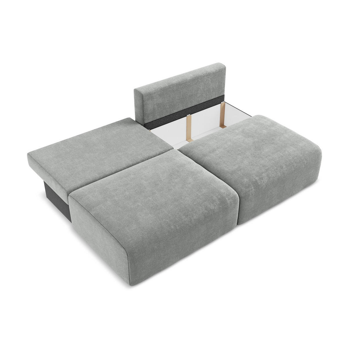 3-SITZER SOFA mit Schlaffunktion Chenille Stoff Grau - Blau/Schwarz, Kunststoff/Textil (216/79/102cm) - LaMiaSofa
