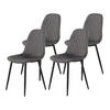 SCHALENSTUHL-SET 4 Stück Mira - Samtvelour Grau - Schwarz/Grau, Textil/Metall (44/89/53.5cm) - Hela Vertriebs GmbH
