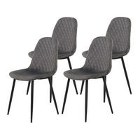 SCHALENSTUHL-SET 4 Stück Mira - Samtvelour Grau - Schwarz/Grau, Textil/Metall (44/89/53.5cm) - Hela Vertriebs GmbH