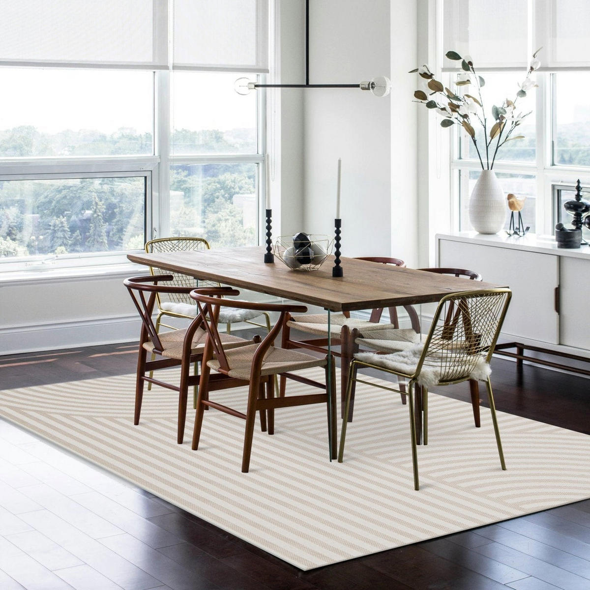 TEPPICH für Innen und Außen im Designstil beige - Beige, Textil (120/170cm) - AFK Living