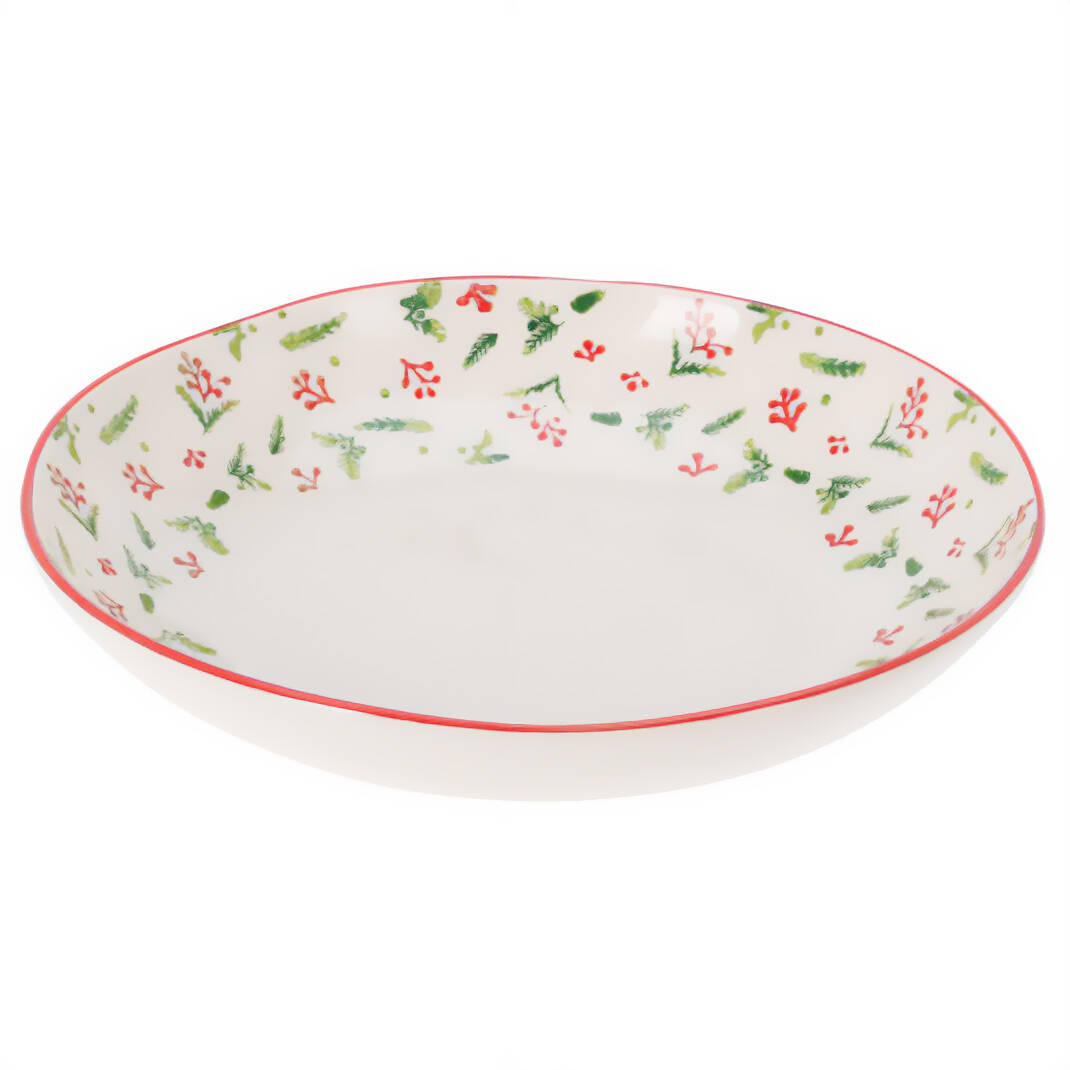 WEIHNACHTSSCHALE Steingut Ø 30 cm - Weiß, Keramik (30/6/30cm) - Home Styling Collection